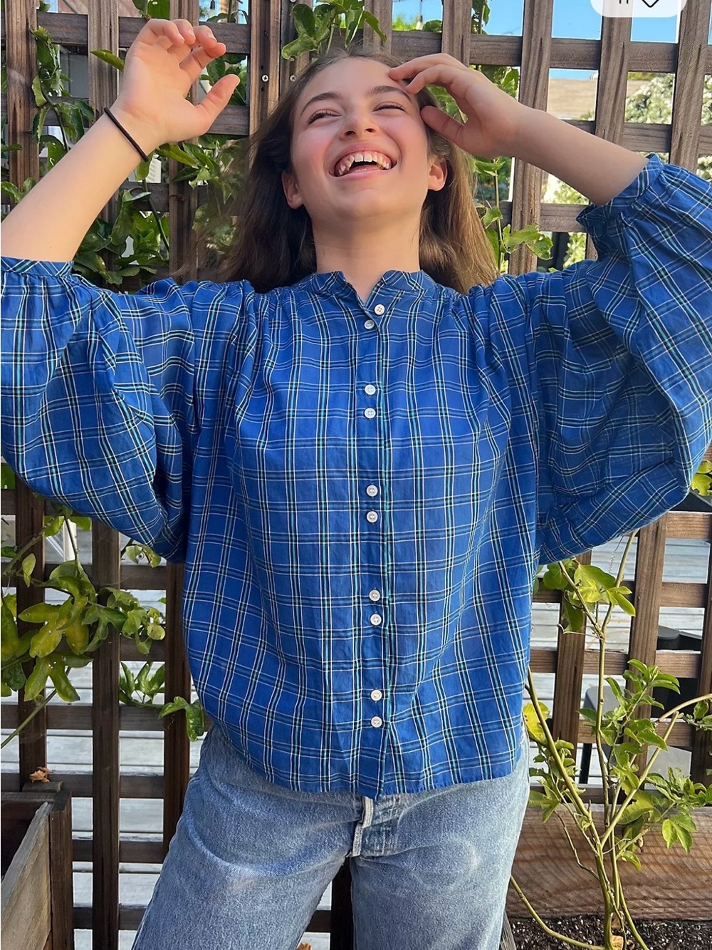 DOEN O’Keeffe Park Lane Plaid Blouse